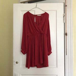 Burgundy med length Lush dress, size small